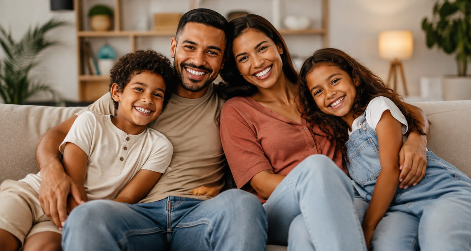 Família feliz e protegida pela ANAPS